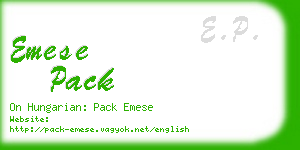 emese pack business card